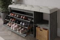 APICIZON Shoe Storage Bench, Entryway Bench With Flip Top Storage Space And Padded Cushion ...